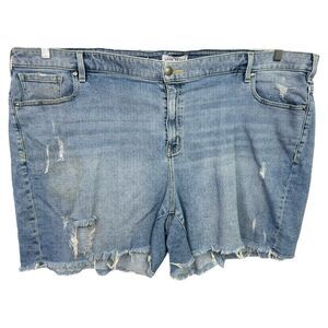 Lane Bryant Plus Size 26 Shorts Mid Rise Girlfriend Denim Blue Stretch‎ 1460